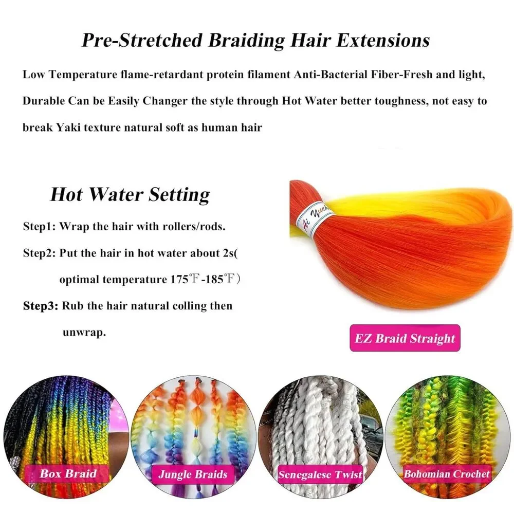 Stunning Sunset Ombre Pre-Stretched Braiding Hair Extensions - 3 Pack Bundle!